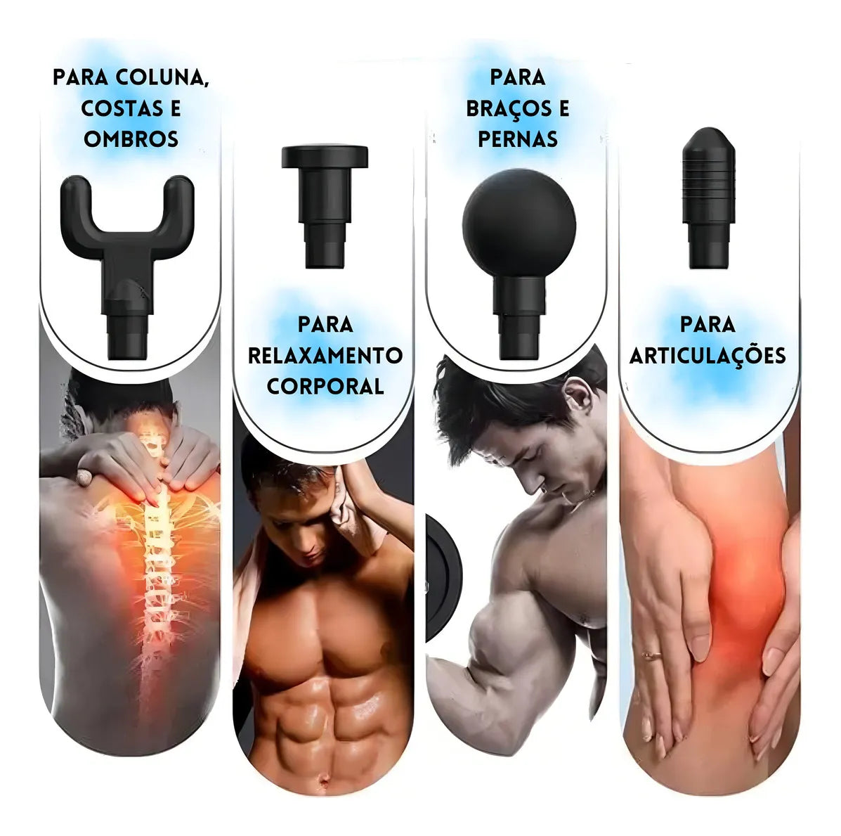 PulsarPro Pistola de Masaje Profundo 4 en 1
